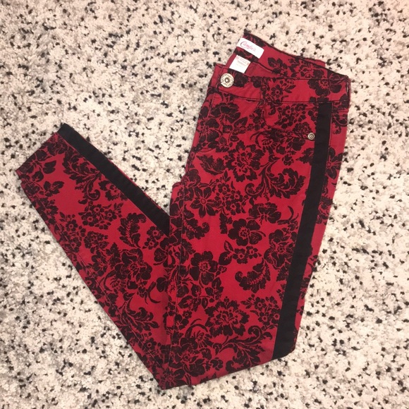 Just In✨ Candie’s Red Black Tuxedo Skinny Jeans - Picture 5 of 9